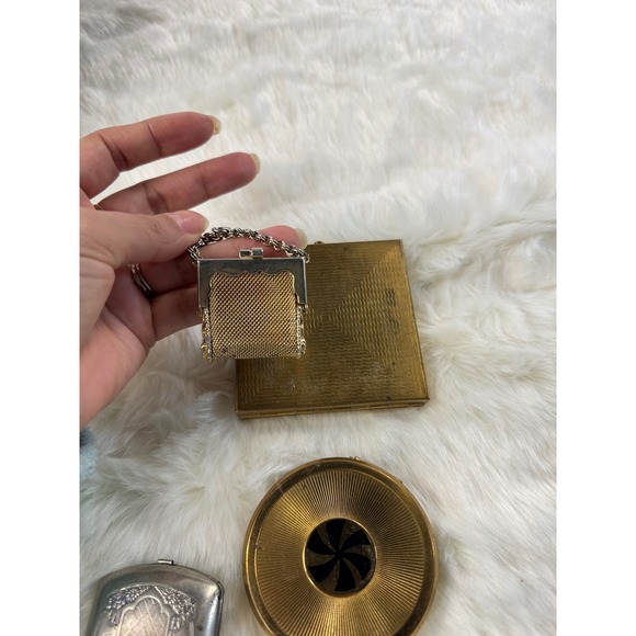 Vintage Vanity Set Compact Purse Mirror Case Etui Jewelry Holder Collection - Picture 4 of 14